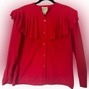Vintage Red Button Down Size‎ 9/10 The Back Forty of Dallas FREE SHIPPING